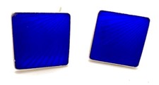 Volmer Bahner Sterling Silver Blue Enamel Cufflinks Denmark VB