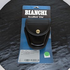 Bianchi 7900 AccuMold Elite Covered Cuff Case Black Brass Belt Sz:1 22180  