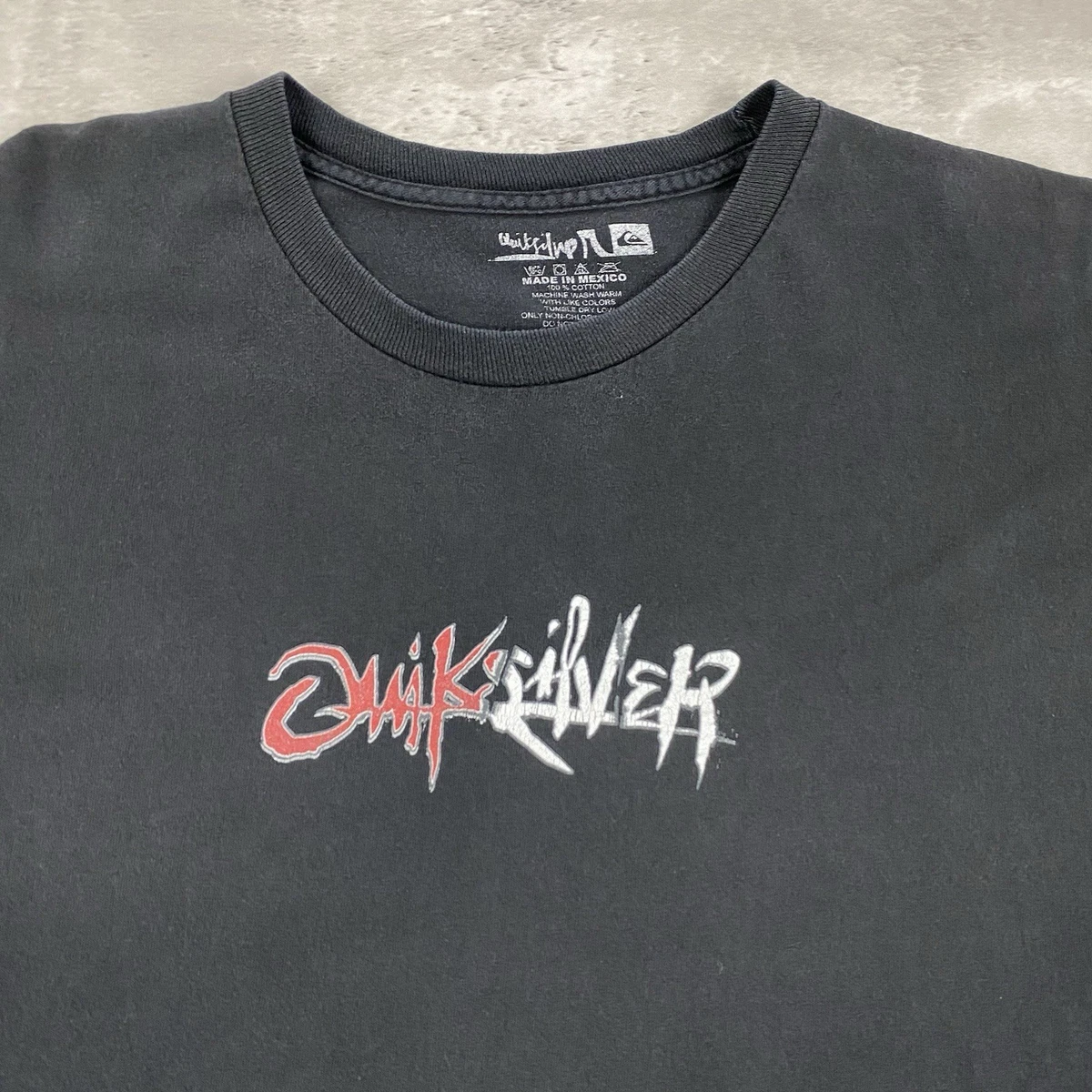 T-shirt Vintage Quiksilver 90s No Rehearsal USA Taglia XL Cotone