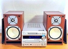 ONKYO FR-N7NX D-N7FX CD Hi-MD USB Amplifier 2 Cords Wood Grain Speakers