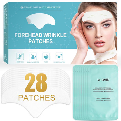 28 Pcs Forehead Wrinkle Patches - anti Wrinkle Facial Patches with Collagen and