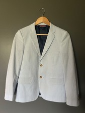 Vineyard Vines Blue and White striped Suit Jacket size 12 boys
