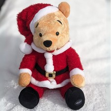 Disney Store Exclusive Winnie the Pooh Santa Plush Sparkly Holiday Collectible