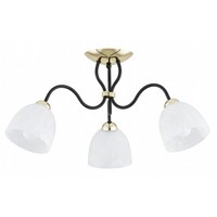 Deckenleuchte 3-Flammig Glas Metall Gold E27 B:56 Cm Deckenlampe Wohnzimmer