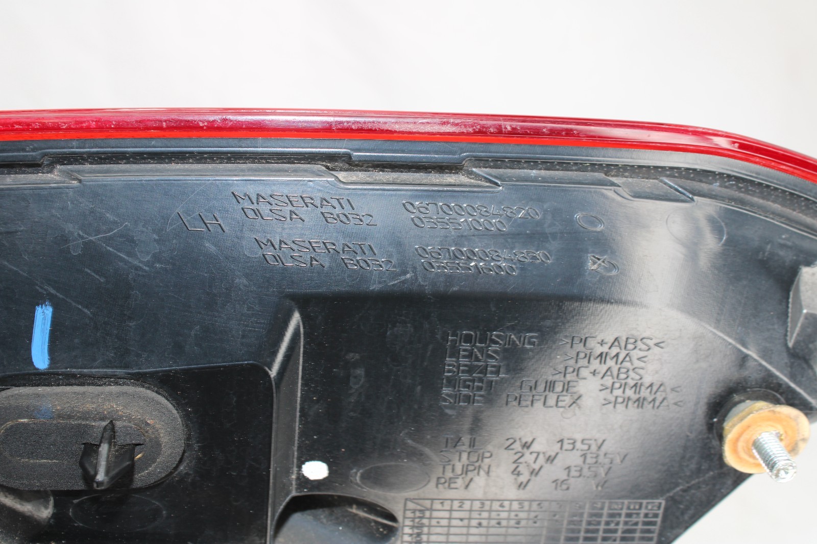 🚀 14-20 MASERATI GHIBLI - REAR LEFT OUTER QUARTER TAIL LIGHT LAMP OEM