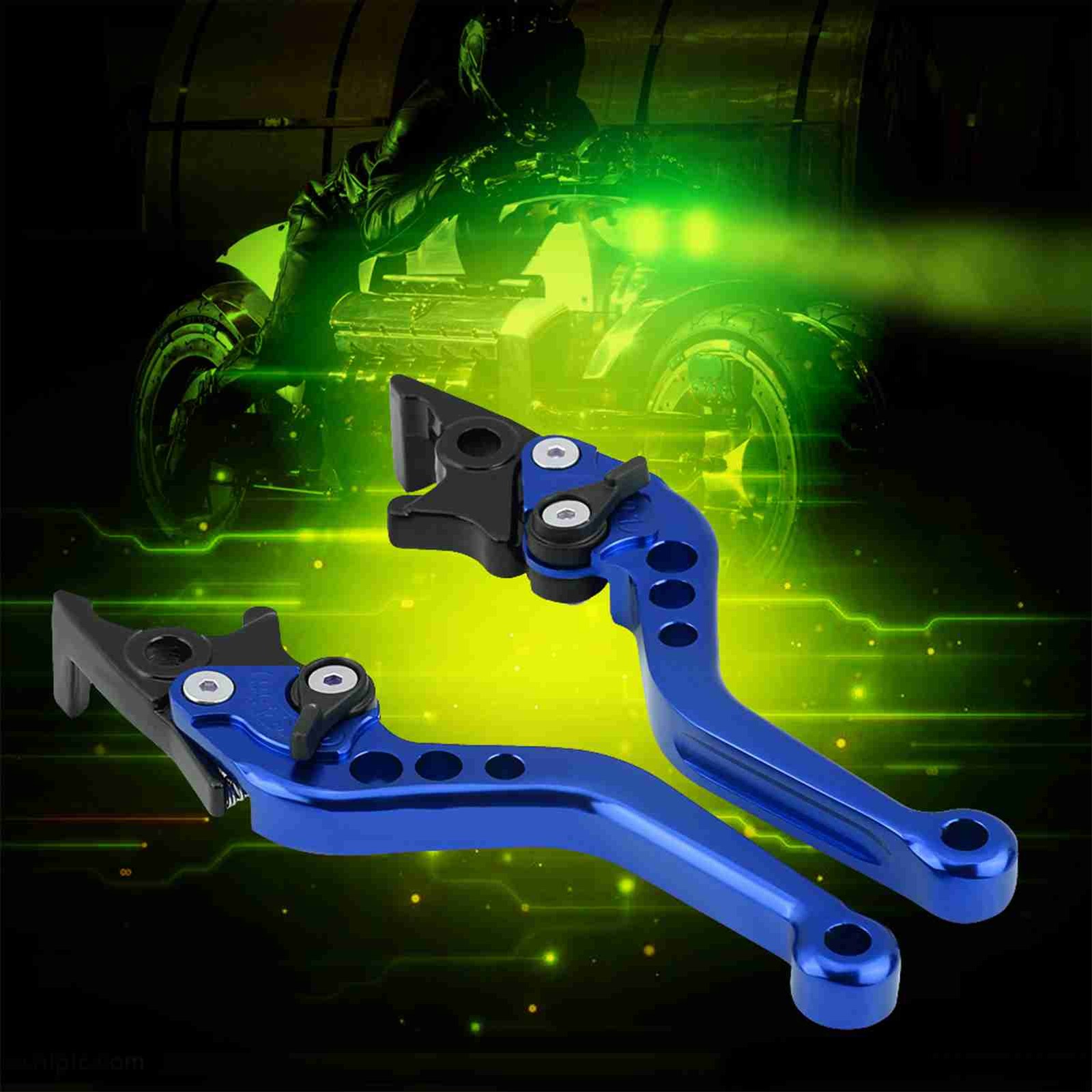 1 Pair CNC Aluminum Motorcycle Scooter Modification Double Disc Brake Lever Blue