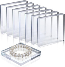 8 Pcs Acrylic Blocks for Display 4 x 4 x 1 Inch Clear Acrylic Blocks
