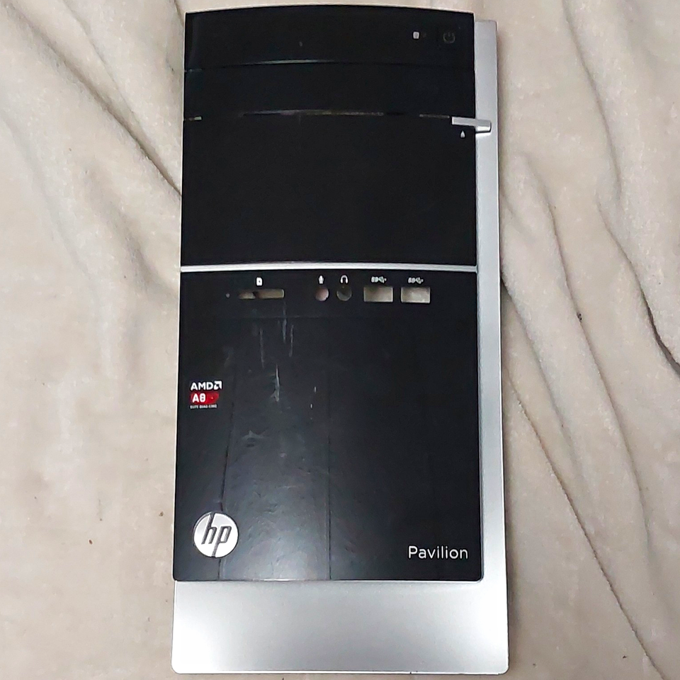 HP Pavilion Desktop PC Front Case Panel Bezel Black/Silver Empty ...