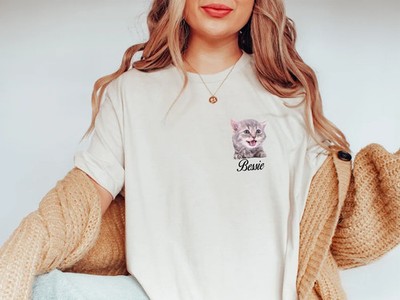 Custom Cat Comfort Tee Personalized Pet Lover Shirt Gift Custom