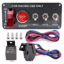 DC 12V Ignition Switch Panel 5 in 1 Car Engine Start Push Button Toggle Panel...