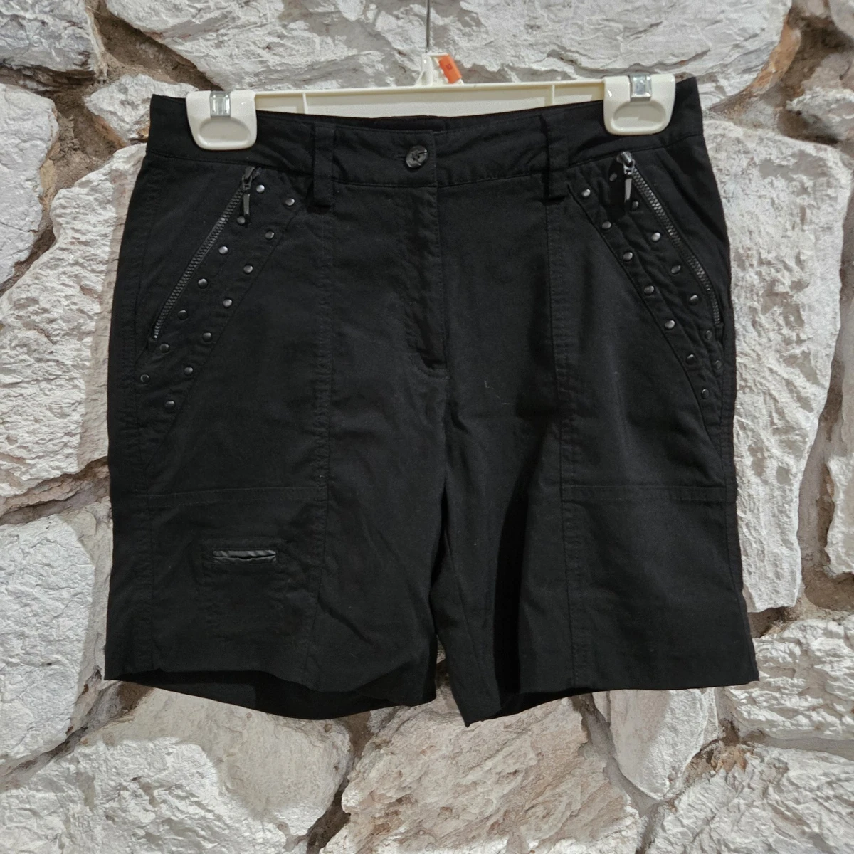 Jamie Sadock Shorts 4 Capris Black Zipper and Clip Pockets