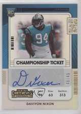 2021 Panini Contenders Rookie Championship Ticket 46/49 Daviyon Nixon Auto 1d0h
