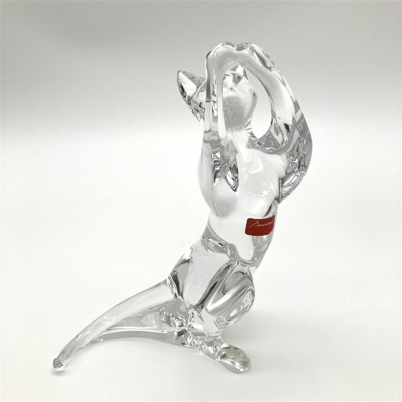 Baccarat Acrobat Cat Crystal Object Figurine Crystal Cat