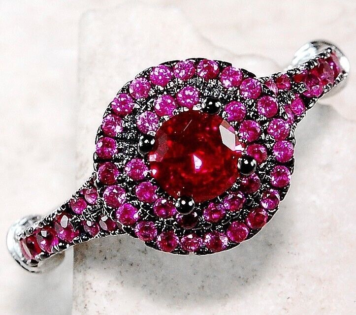 2CT Heat Treated Rubellite Tourmaline 925 Sterling Silver Ring Jewelry Sz 7 MP8