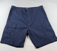 Levi Strauss  Co Men's 42 X 9 Classic Navy Blue Cargo Shorts Rip Stop EUC
