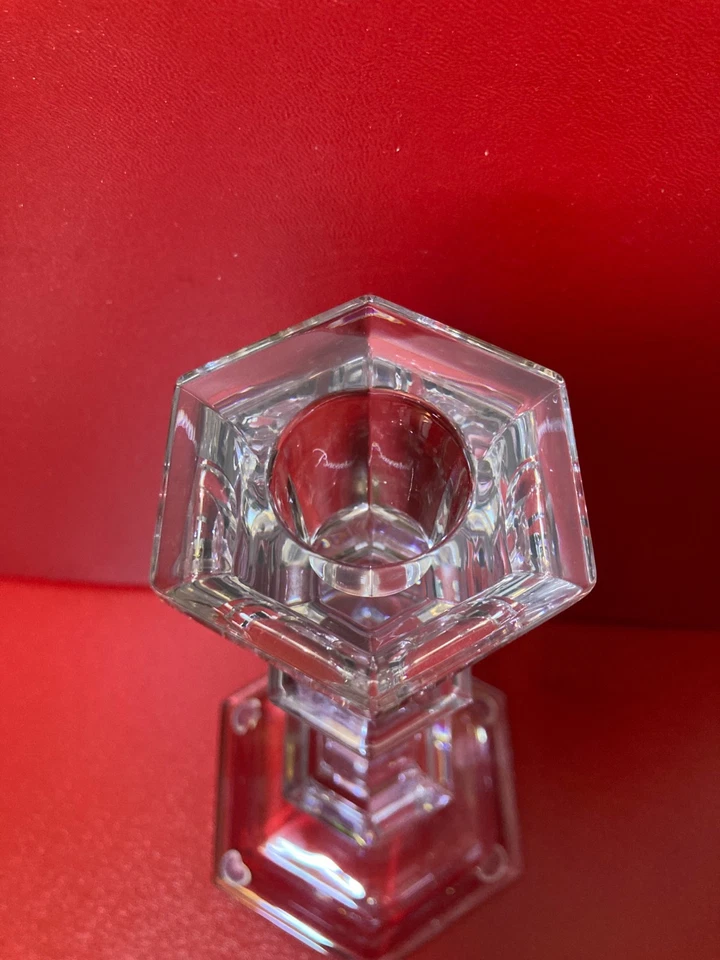 CANDELABRO BACCARAT HARCOURT BASE HEXAGONAL HECHO A MANO 8,7" 1 PIEZA 2813863 NUEVO Foto 4 de 4
