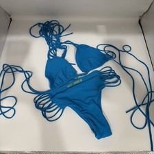 Women s Mikoh Blue Swim SET top And Bottoms Bikini Medium Top Large Bottom