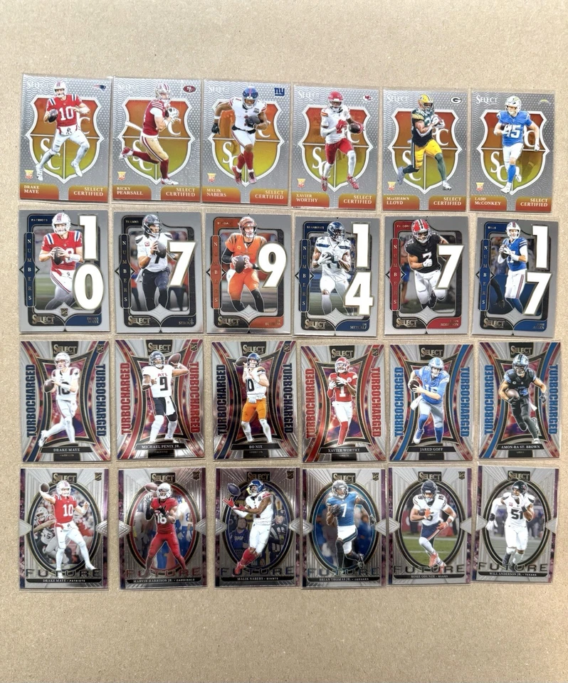 ✅ Gran Lote de Fútbol Americano de la NFL, Novatos, Paralelos Azules, Lote de 60+ Tarjetas, Maye, Penix Foto 4 de 4