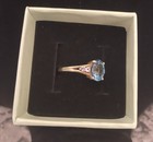 Vintage Gorgeous Sterling Silver 925 Blue Topaz Ring With 4 SM Diamonds size 8 — photo 5