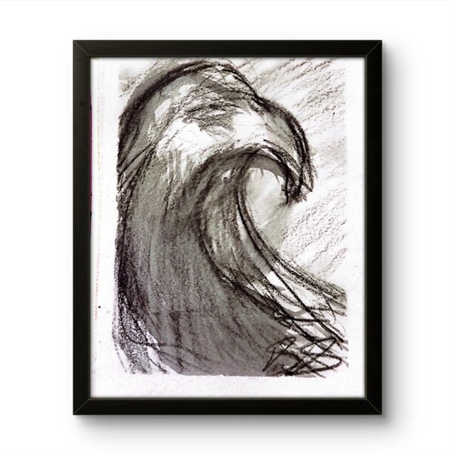 Bird Spiral Abstract Expressionist Original Watercolor Painting ACEO