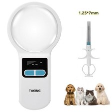134.2Khz Pet Microchip Scanner RFID Reader  1.5x7mm Dog Cat Microchip ISO FDX-B