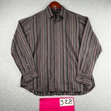 Ted Baker London Shirt Black Pink Striped Casual Button Up Long Sleeve Size 4