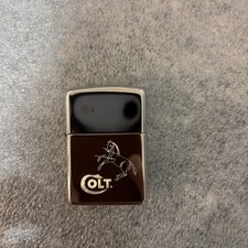 New Engraved Limited Edition Colt Firearms Zippo Lighter 1996 Silver Plate Rare