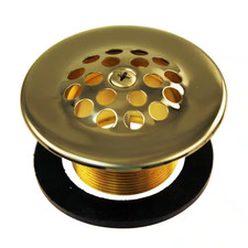 1-3/8 In. Bathtub Strainer Grid Drain Cover, Polished Brass