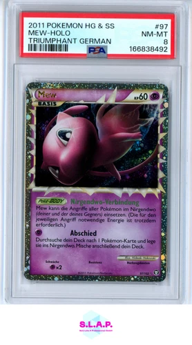 MEW-HOLO TRIUMPHANT POKEMON GER HEARTGOLD & SOULSILVER TRIUMPHANT 2011 97 PSA 8