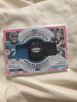 2024 Certified Stitches in Time Pink Etch Brian Thomas Jr./Trevor Lawrence /49