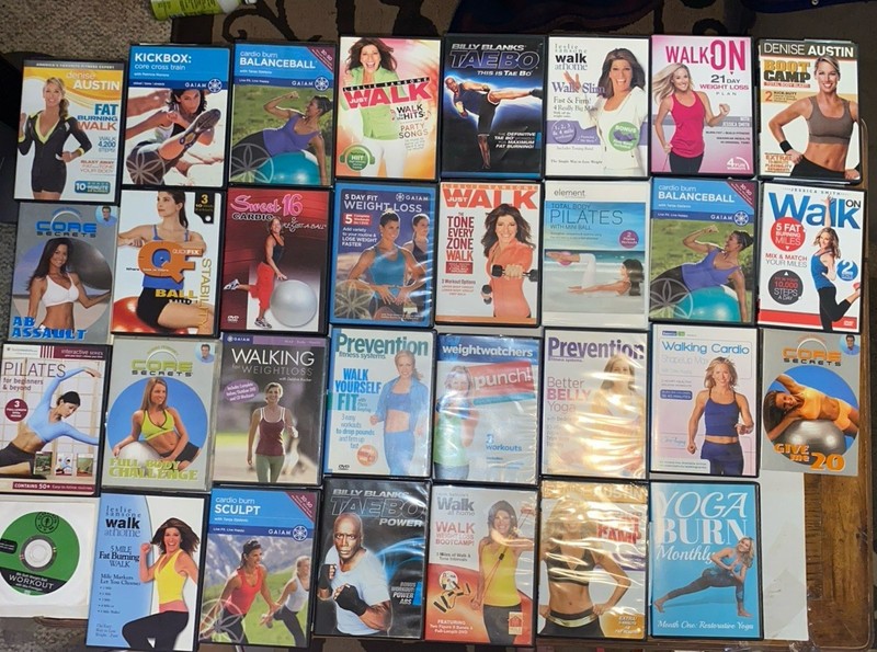 Work Out / Exercise 32 DVD lot - Walking, Kick Boxing, Taebo, Pilates