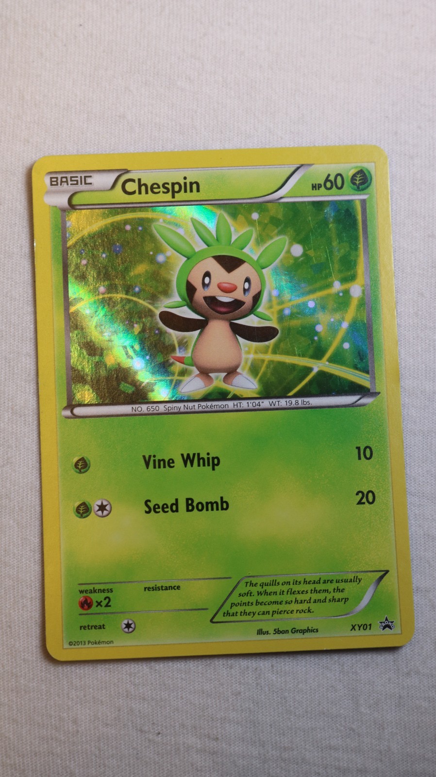 Pokemon TCG Chespin XY01 Holo Promo 2013