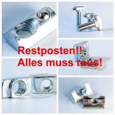 20, 50, 100 x Nutenstein, Hammermutter, Hammerschraube Nut 6 bis 10 m3 bis m8