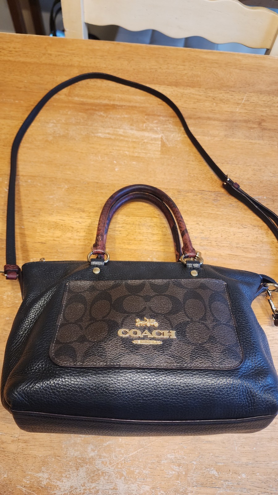 Coach Mini Emma Python Accent Satchel Shoulder Ba… - image 3