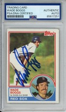 1983 Topps Wade Boggs SIGNED Rookie RC Card PSA DNA COA Autograph HOF Red Sox