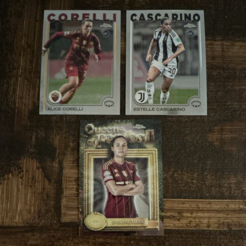 Topps 2021-22 Topps Chrome UWCL Corelli Cascarino Viens Rookie 3-Card Lot