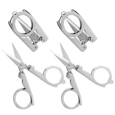 Folding Scissors, 4Pcs Stainless 10 6cm unfolded , 5.5 2.2cm folded , 4 Pcs