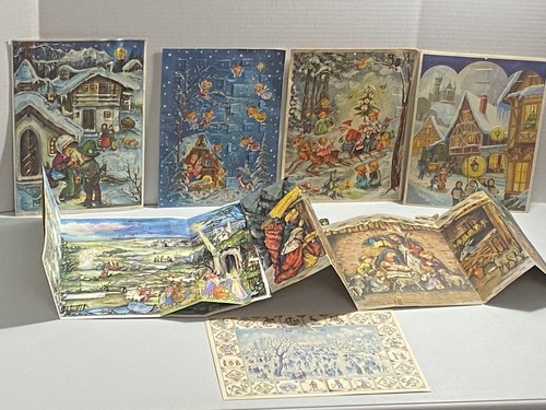 Lot 7 Vintage Stuttgart-Rohr Krueger + W Germany Christmas Advent Calendars Mica - Picture 2 of 20
