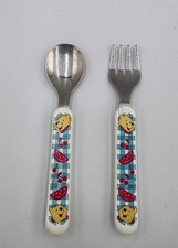 Vtg Disney Winnie The Pooh Bear Fork & Spoon Set The First Years Flatware