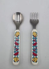 Vtg Disney Winnie The Pooh Bear Fork & Spoon Set The First Years Flatware