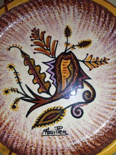 Rare Antique Quimper Wall Hanging Skillet , Artist Paul Fouillen C.1929 - Read - Picture 7 of 22