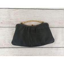 Vintage After Five Black Gold Handle Clutch Evening Purse 50/60's