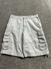 Y2K 2000s Mossimo Supply CO Baggy Tactical Cargo Shorts Cotton Beige Mens 33 VTG