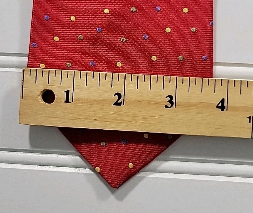 Lote De 4 Corbatas Harold Powell 100% Seda AMARILLAS, RAYAS, ROJAS, LUNARES, GEOMÉTRICAS Foto 4 de 4