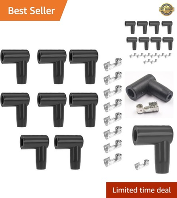 #ad Reliable 90 Degree HEI Spark Plug Set 8 Positive Locking Terminals Included $14.98