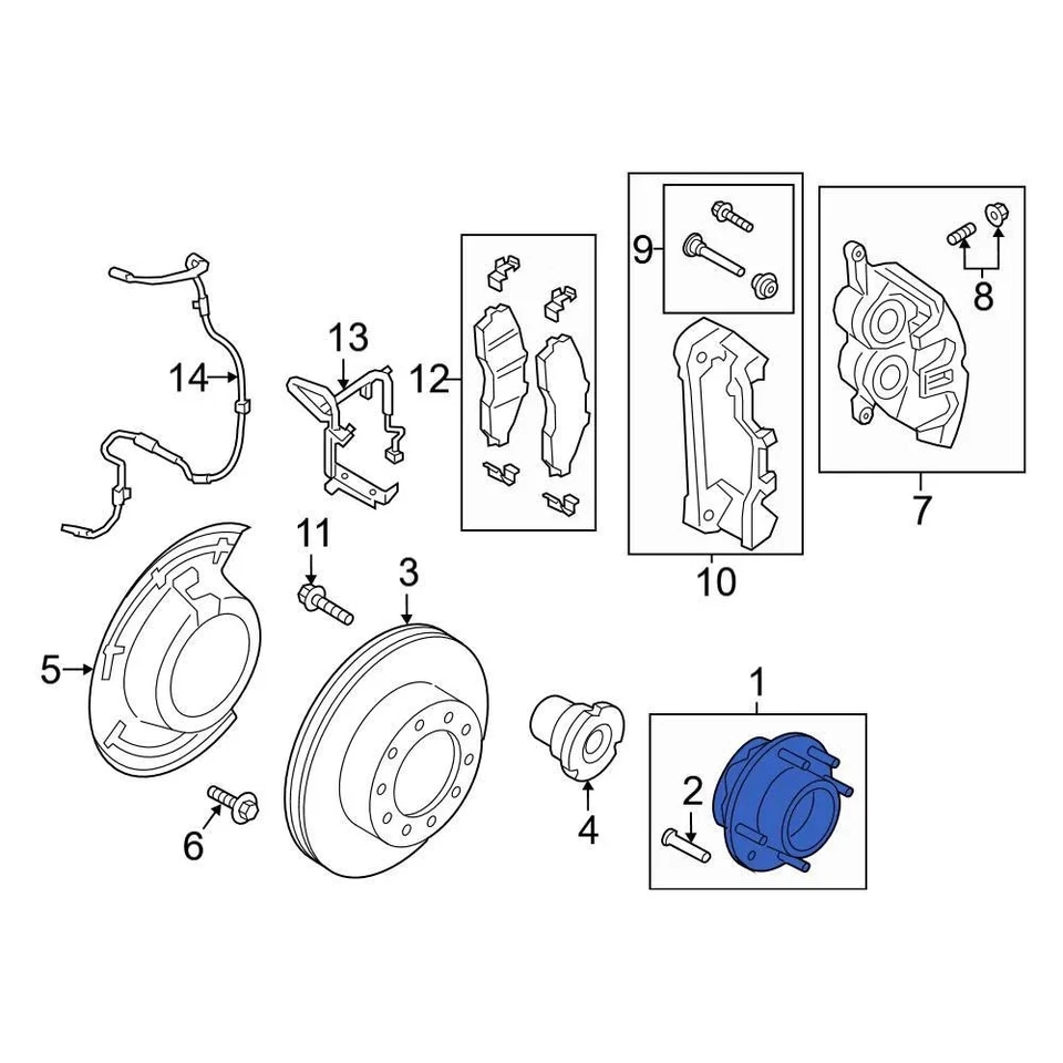 For Ford F-250 Super Duty 20-22 Ford Front Wheel Bearing & Hub Assembly Foto 2 de 2