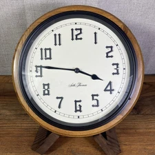 Beautiful Tiger Oak Round Wood 12.5" Seth Thomas Wall Clock 1025 Depot Battery