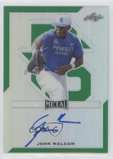 2017 Leaf Perfect Game All-American Classic Metal Green /10 John Malcom Auto 2l7