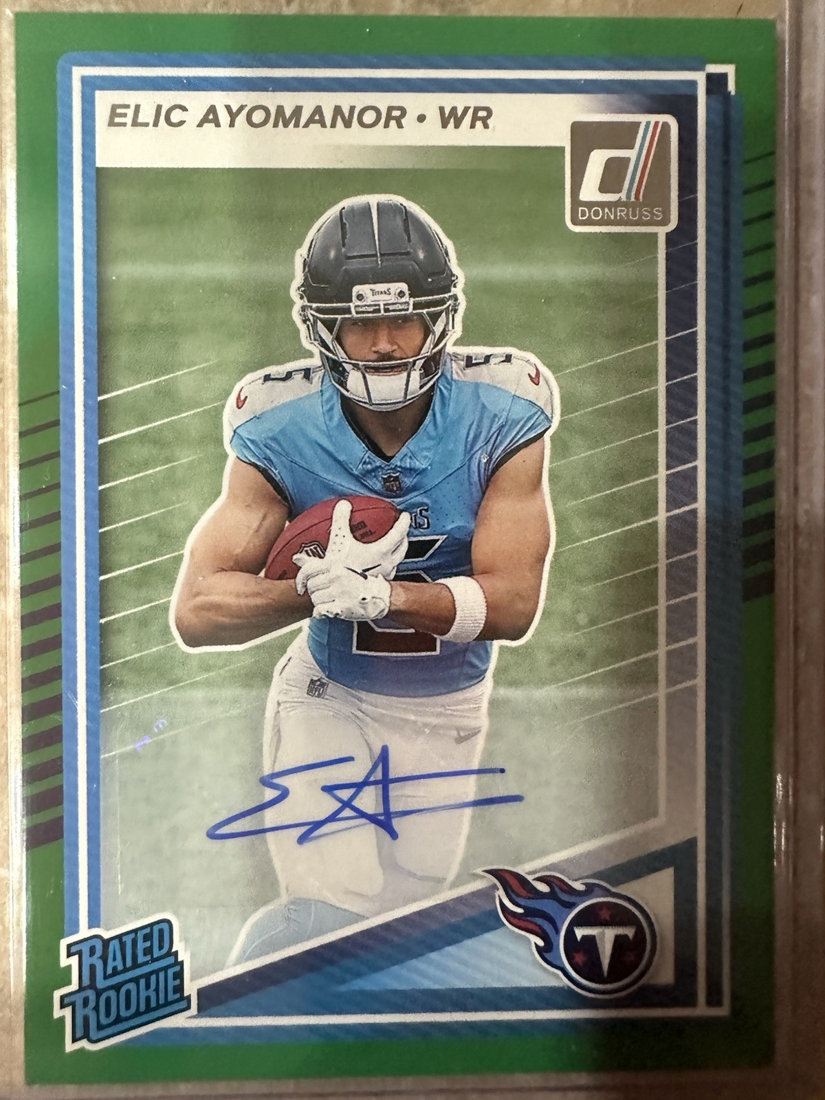 2025 Panini Donruss - Rated Rookie Elic Ayomanor #339 Green Autographs (AU, RC)