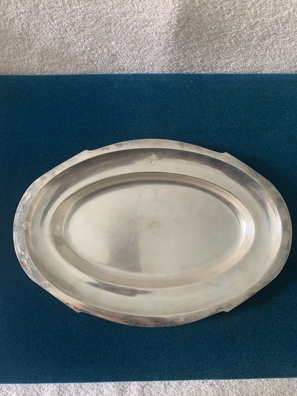 VINTAGE HOLLAND-AMERICA LINE SILVER PLATED TRAY NASM "K" SOLA "90" V. ZWANENBURG